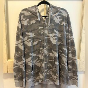Gray Camo Zip Up Hoodie